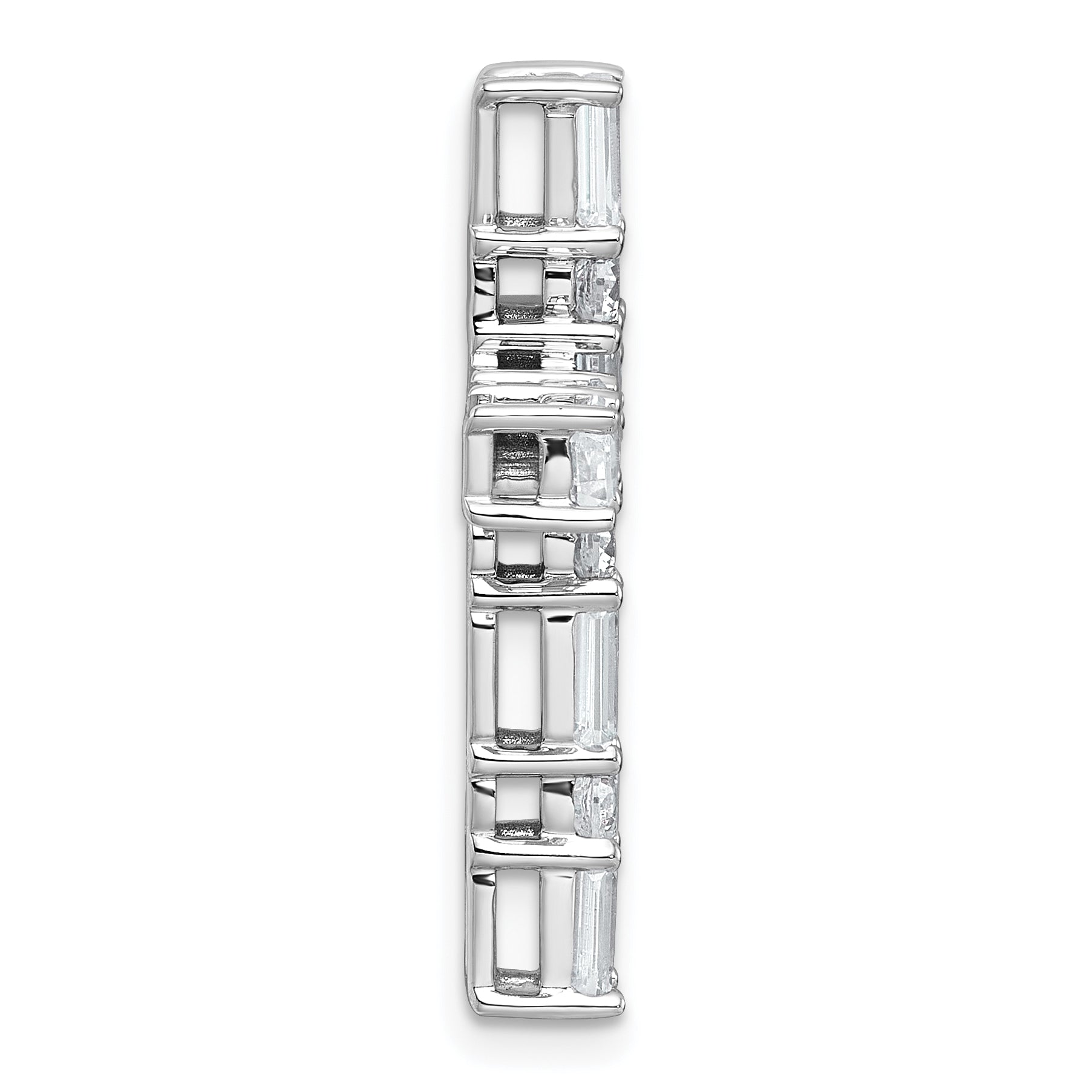 14k White Gold 2 1/5 carat Lab Grown Diamond VS+ F+ Complete Cross Chain Slide Pendant