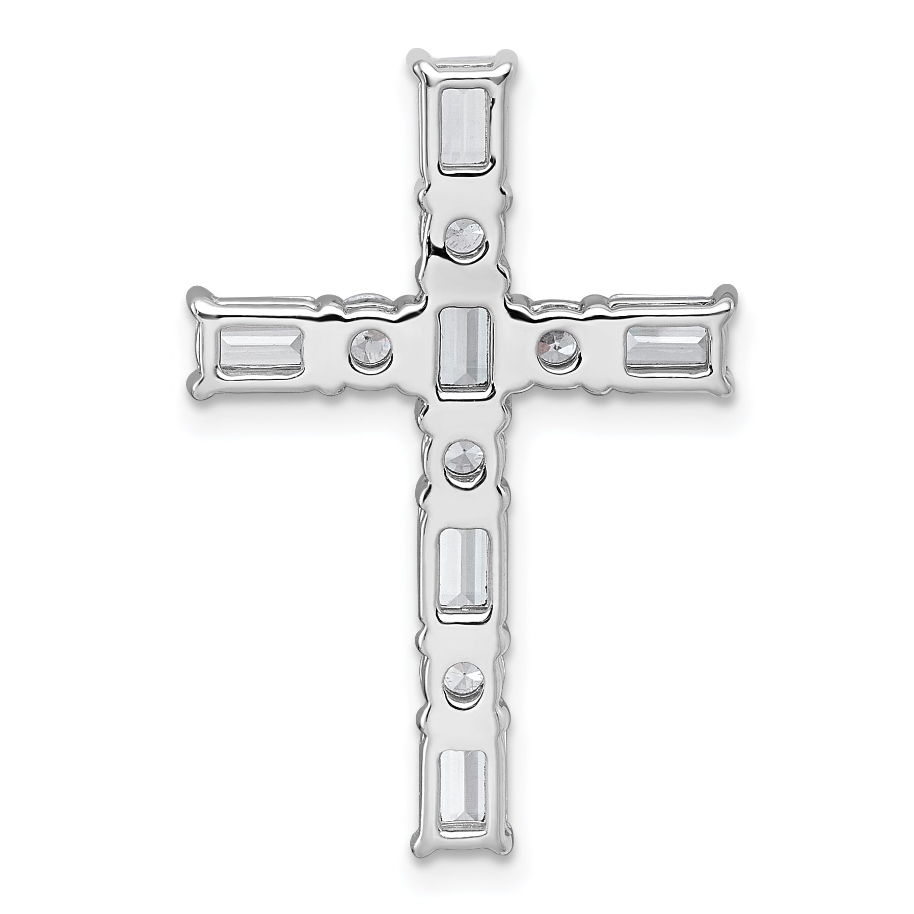 14k White Gold 2 1/5 carat Lab Grown Diamond VS+ F+ Complete Cross Chain Slide Pendant