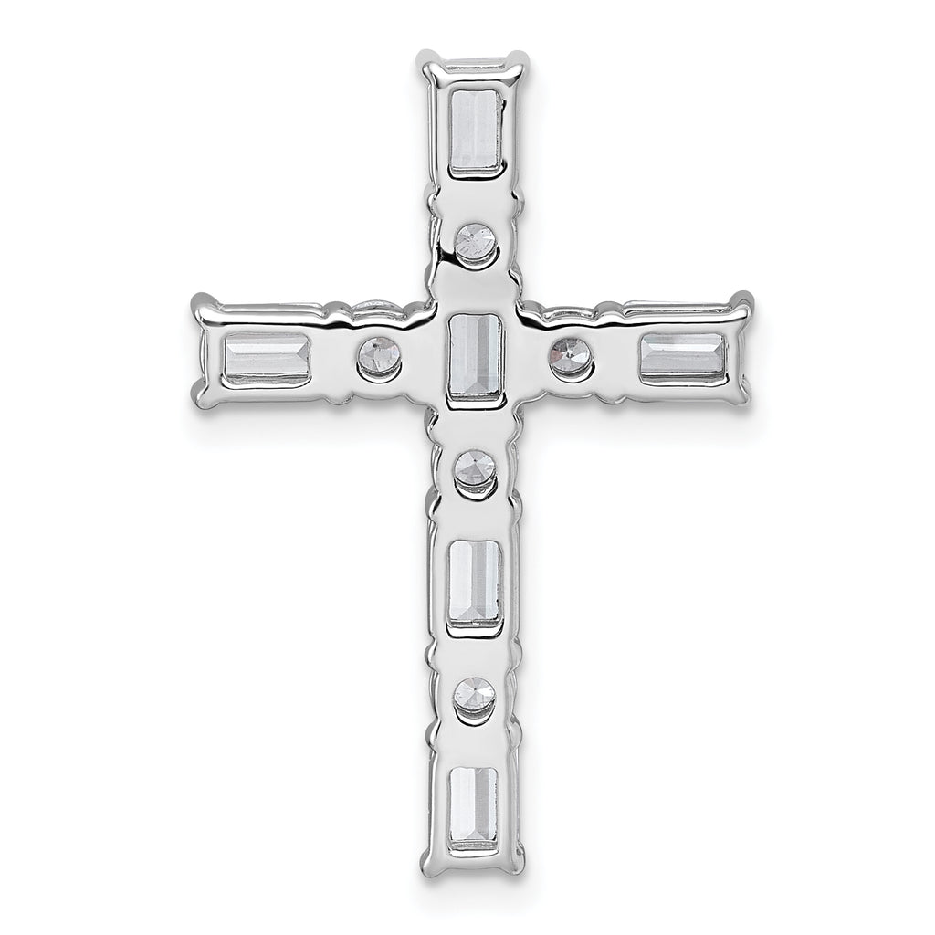 14k White Gold 2 1/5 carat Lab Grown Diamond VS+ F+ Complete Cross Chain Slide Pendant