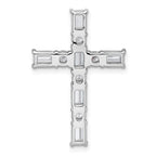 14k White Gold 2 1/5 carat Lab Grown Diamond VS+ F+ Complete Cross Chain Slide Pendant