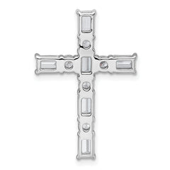 14k White Gold 2 1/5 carat Lab Grown Diamond VS+ F+ Complete Cross Chain Slide Pendant