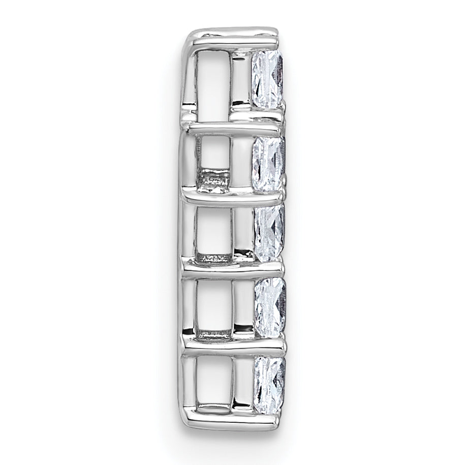 14k White Gold 5/8 carat Lab Grown Diamond VS+ F+ Complete Cross Chain Slide Pendant Secondary image