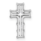 14k White Gold 5/8 carat Lab Grown Diamond VS+ F+ Complete Cross Chain Slide Pendant