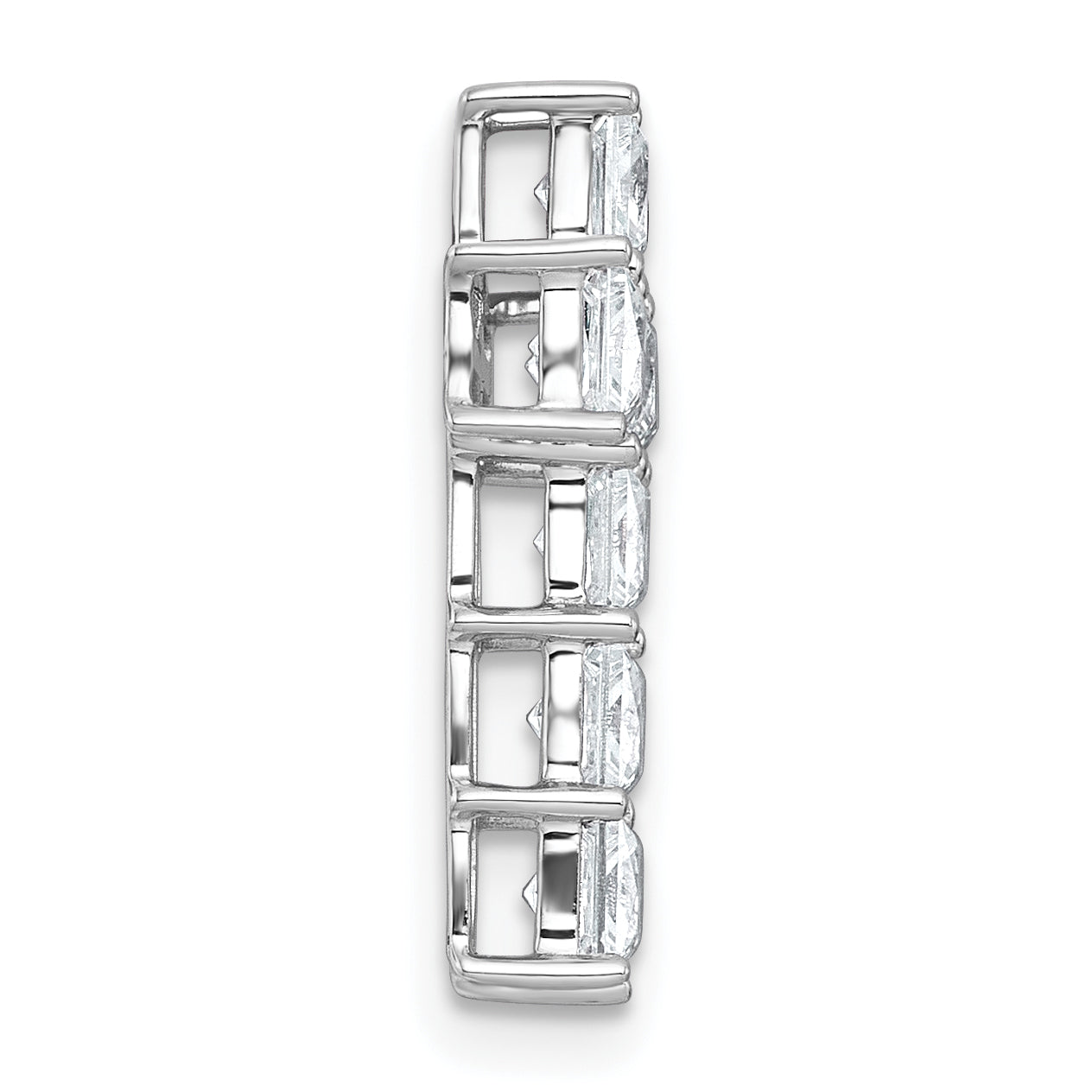 14k White Gold 1 3/4 carat Lab Grown Diamond VS+ F+ Complete Cross Chain Slide Pendant Secondary image