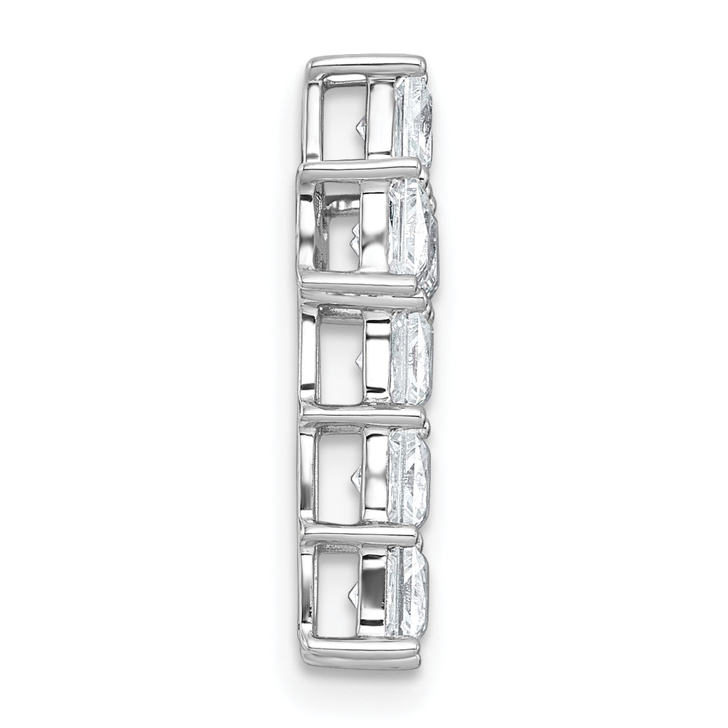 14k White Gold 1 3/4 carat Lab Grown Diamond VS+ F+ Complete Cross Chain Slide Pendant