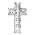 14k White Gold 1 3/4 carat Lab Grown Diamond VS+ F+ Complete Cross Chain Slide Pendant