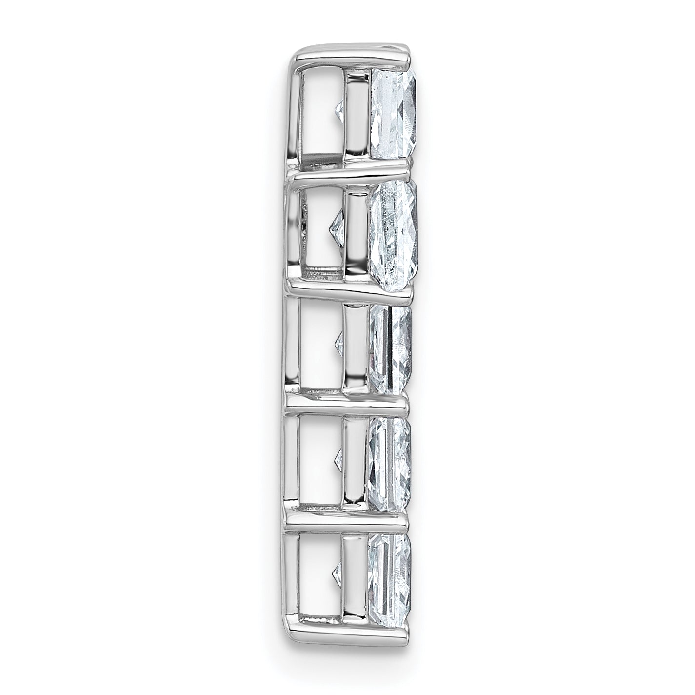 14k White Gold 2 5/8 carat Lab Grown Diamond VS+ F+ Complete Cross Chain Slide Pendant