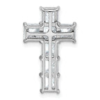 14k White Gold 2 5/8 carat Lab Grown Diamond VS+ F+ Complete Cross Chain Slide Pendant