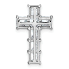 14k White Gold 2 5/8 carat Lab Grown Diamond VS+ F+ Complete Cross Chain Slide Pendant