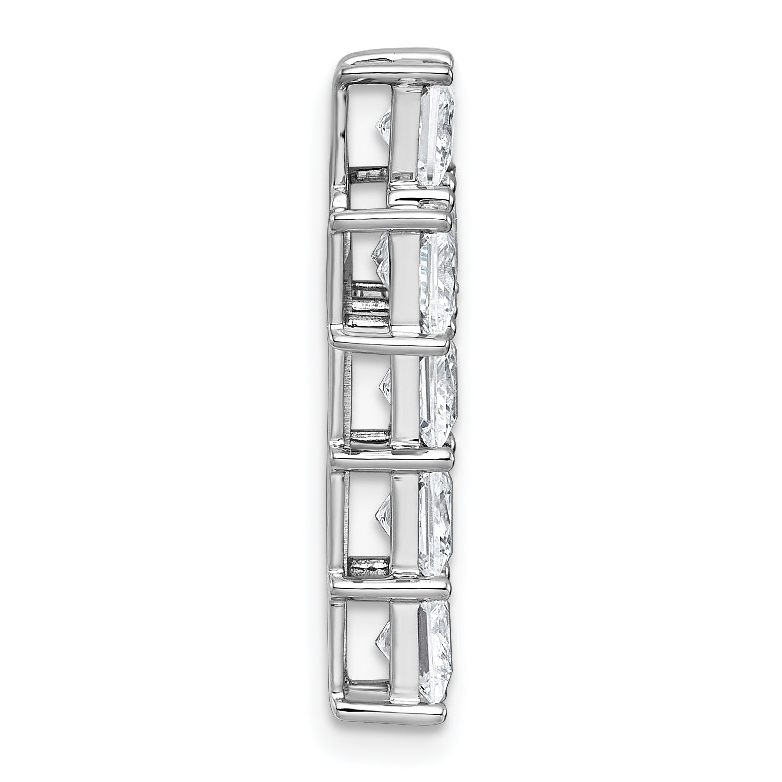 14k White Gold 3 1/2 carat Lab Grown Diamond VS+ F+ Complete Cross Chain Slide Pendant