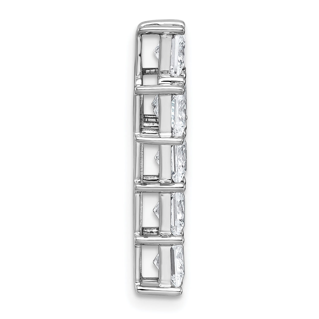 14k White Gold 3 1/2 carat Lab Grown Diamond VS+ F+ Complete Cross Chain Slide Pendant
