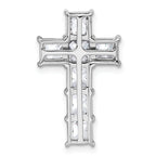 14k White Gold 3 1/2 carat Lab Grown Diamond VS+ F+ Complete Cross Chain Slide Pendant