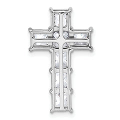 14k White Gold 3 1/2 carat Lab Grown Diamond VS+ F+ Complete Cross Chain Slide Pendant