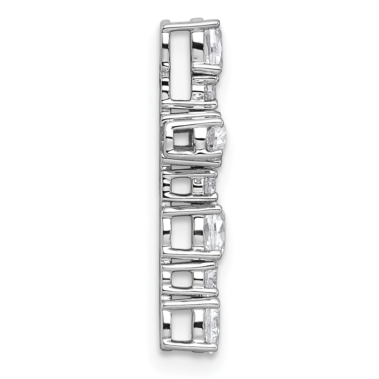 14k White Gold 5/8 carat Lab Grown Diamond VS+ F+ Complete Cross Chain Slide Pendant Secondary image