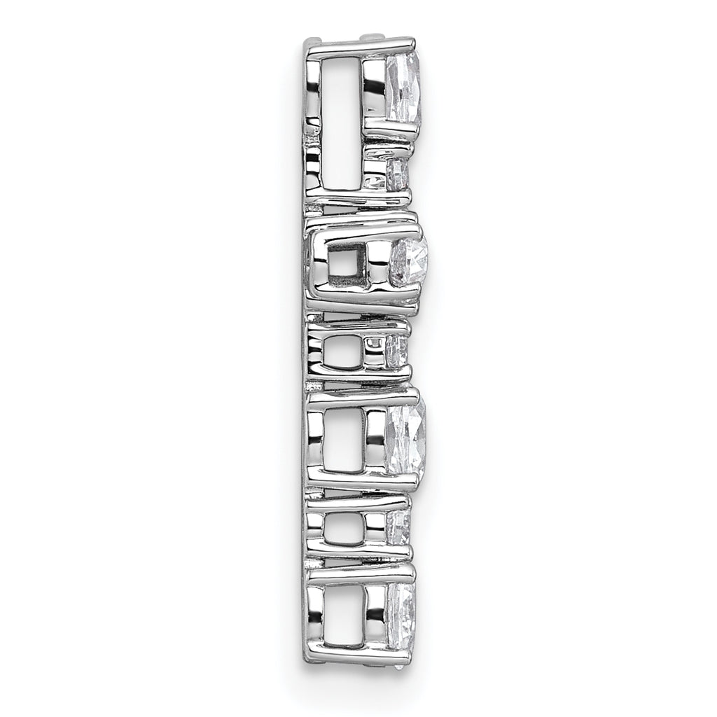 14k White Gold 5/8 carat Lab Grown Diamond VS+ F+ Complete Cross Chain Slide Pendant