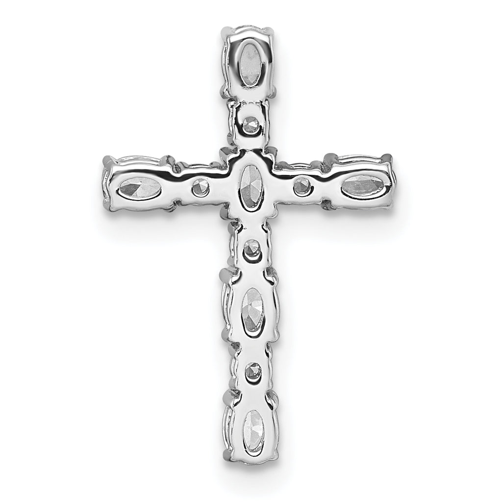 14k White Gold 5/8 carat Lab Grown Diamond VS+ F+ Complete Cross Chain Slide Pendant