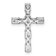 14k White Gold 5/8 carat Lab Grown Diamond VS+ F+ Complete Cross Chain Slide Pendant