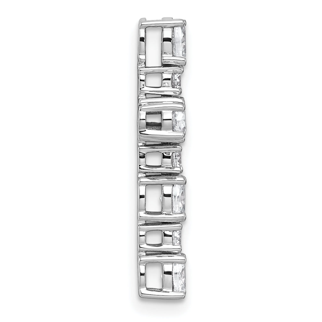 14k White Gold 1 carat Lab Grown Diamond VS/SI+ G+ Complete 18 inch Cross Chain Slide Pendant Necklace