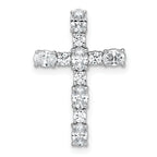 14k White Gold 1 carat Lab Grown Diamond VS/SI+ G+ Complete Cross Chain Slide Pendant