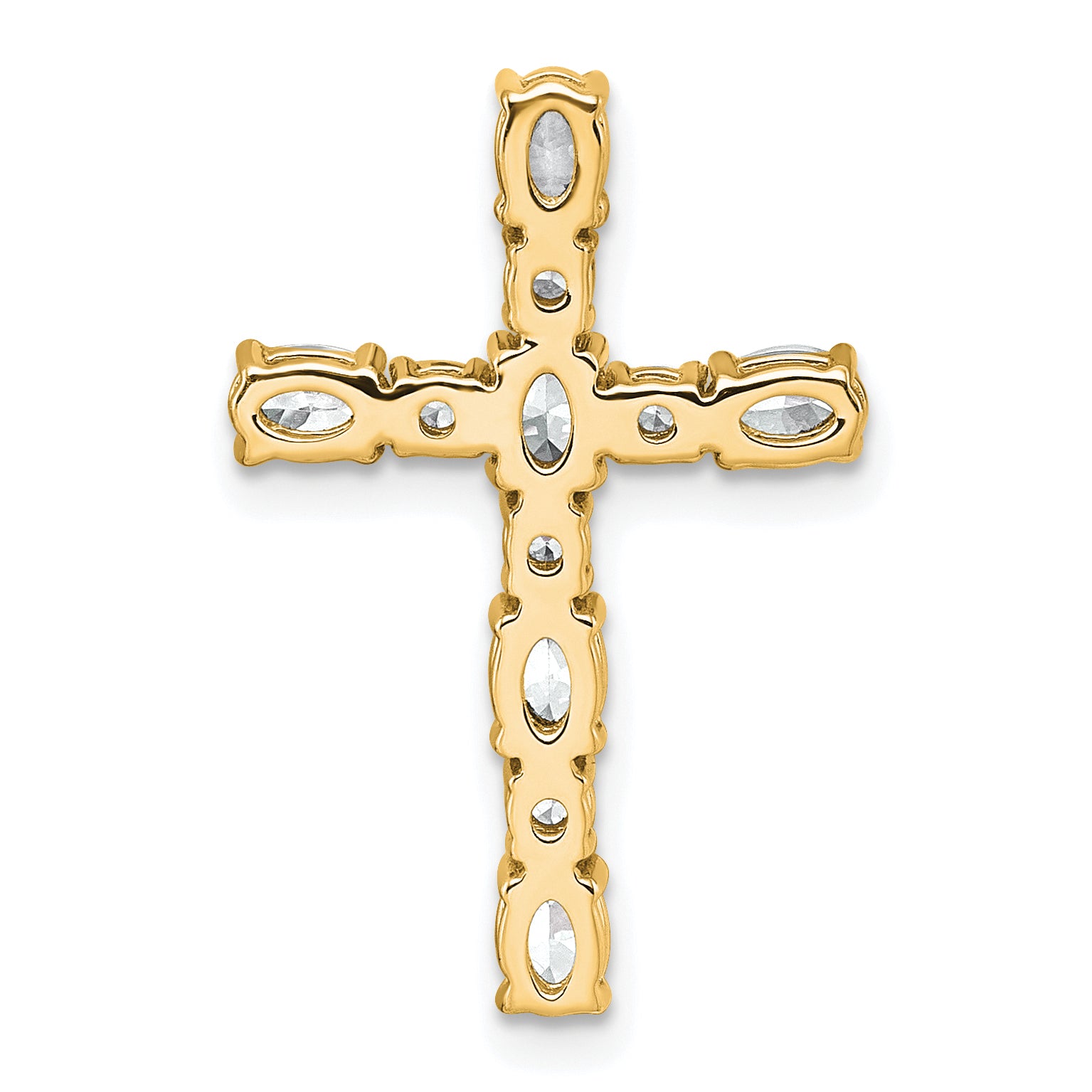 14k 1 carat Lab Grown Diamond VS+ F+ Complete Cross Chain Slide Pendant