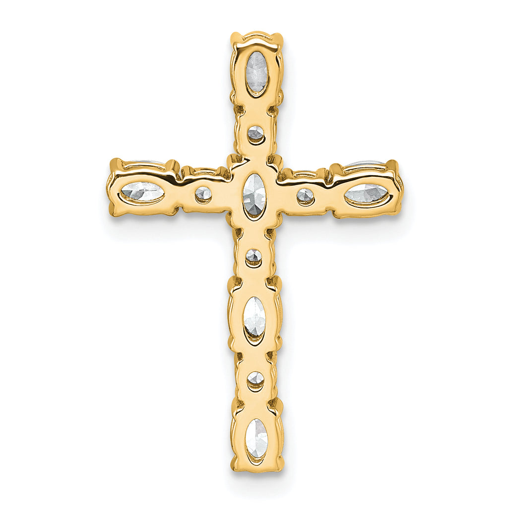14k 1 carat Lab Grown Diamond VS+ F+ Complete Cross Chain Slide Pendant