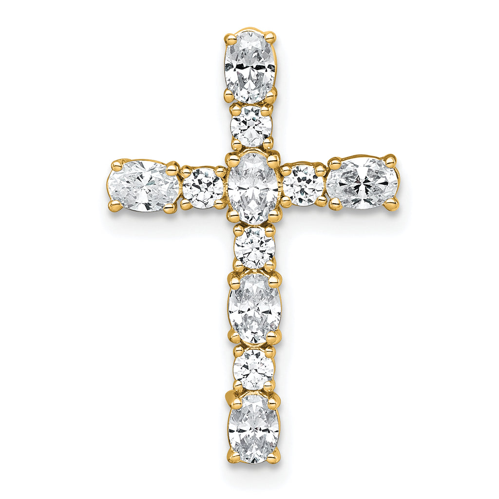 14k 1 carat Lab Grown Diamond VS/SI+ G+ Complete 18 inch Cross Chain Slide Pendant Necklace