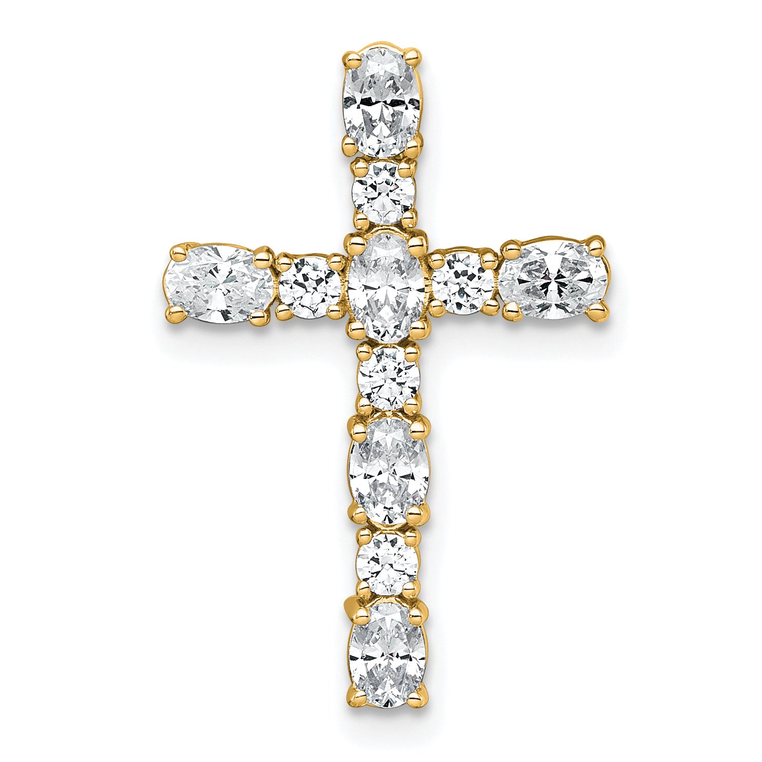 14k 1 carat Lab Grown Diamond VS/SI+ G+ Complete 18 inch Cross Chain Slide Pendant Necklace