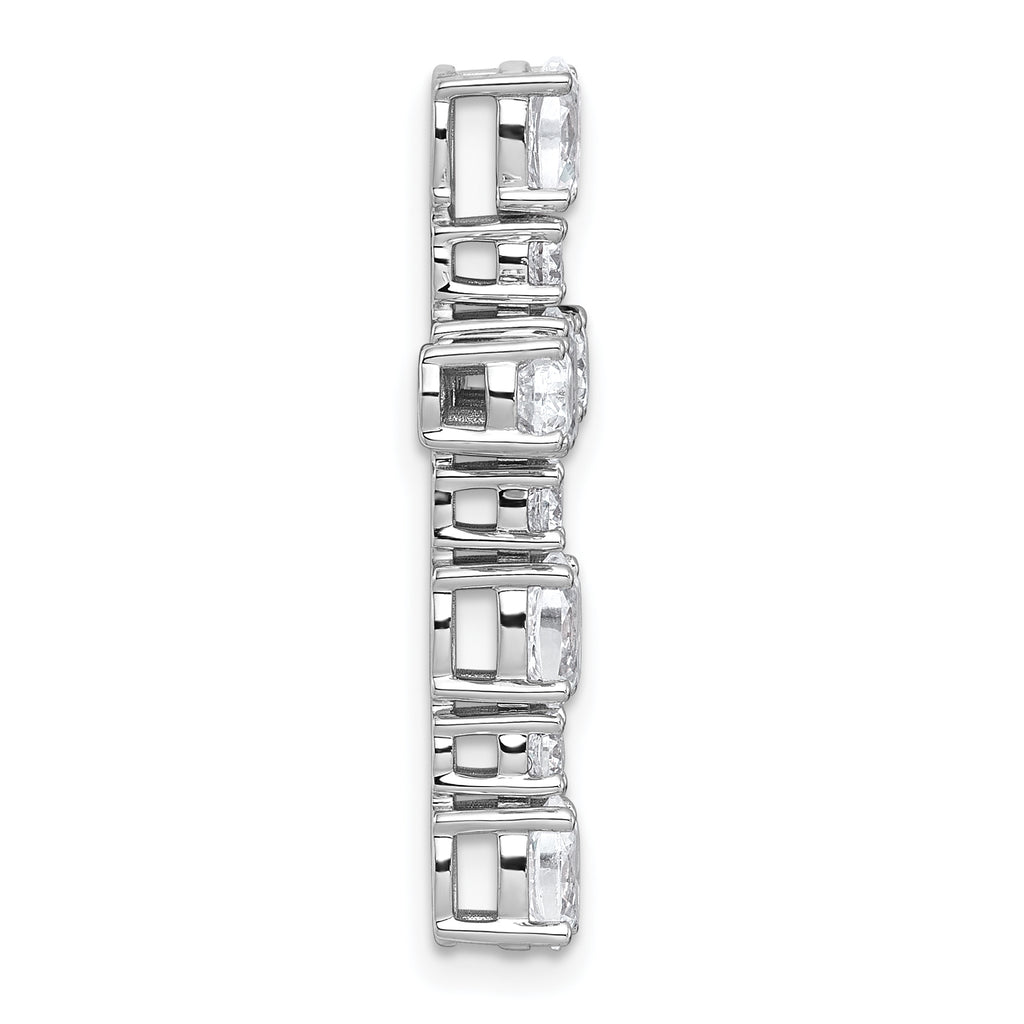 14k White Gold 1 3/4 carat Lab Grown Diamond VS+ F+ Complete Cross Chain Slide Pendant