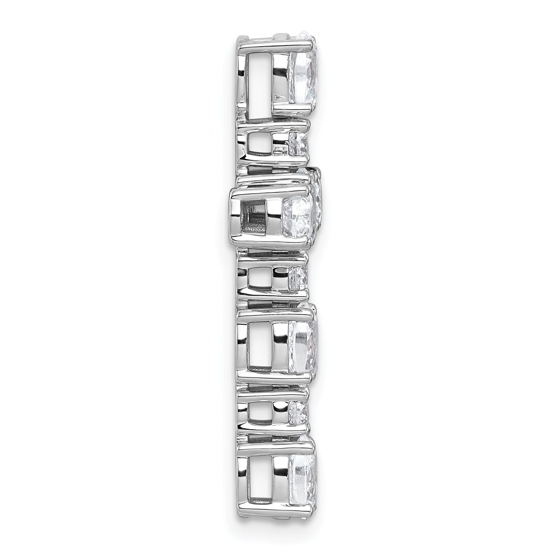 14k White Gold 1 3/4 carat Lab Grown Diamond VS+ F+ Complete Cross Chain Slide Pendant