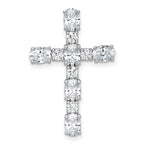 14k White Gold 1 3/4 carat Lab Grown Diamond VS+ F+ Complete Cross Chain Slide Pendant