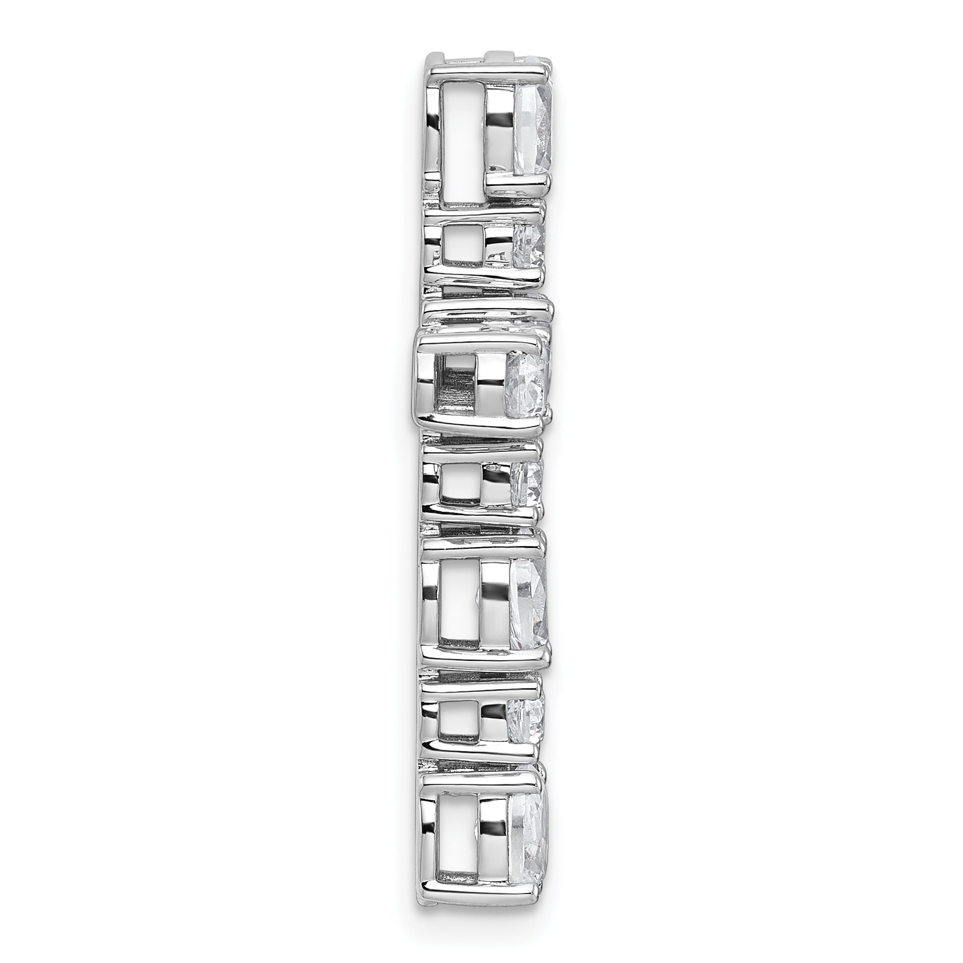14k White Gold 2 1/3 carat Lab Grown Diamond VS+ F+ Complete Cross Chain Slide Pendant