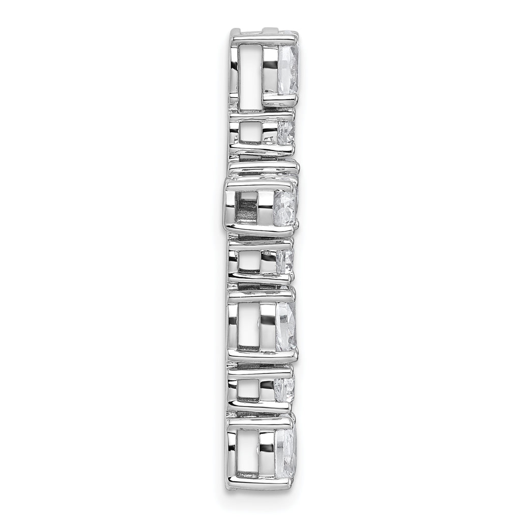 14k White Gold 2 1/3 carat Lab Grown Diamond VS+ F+ Complete Cross Chain Slide Pendant