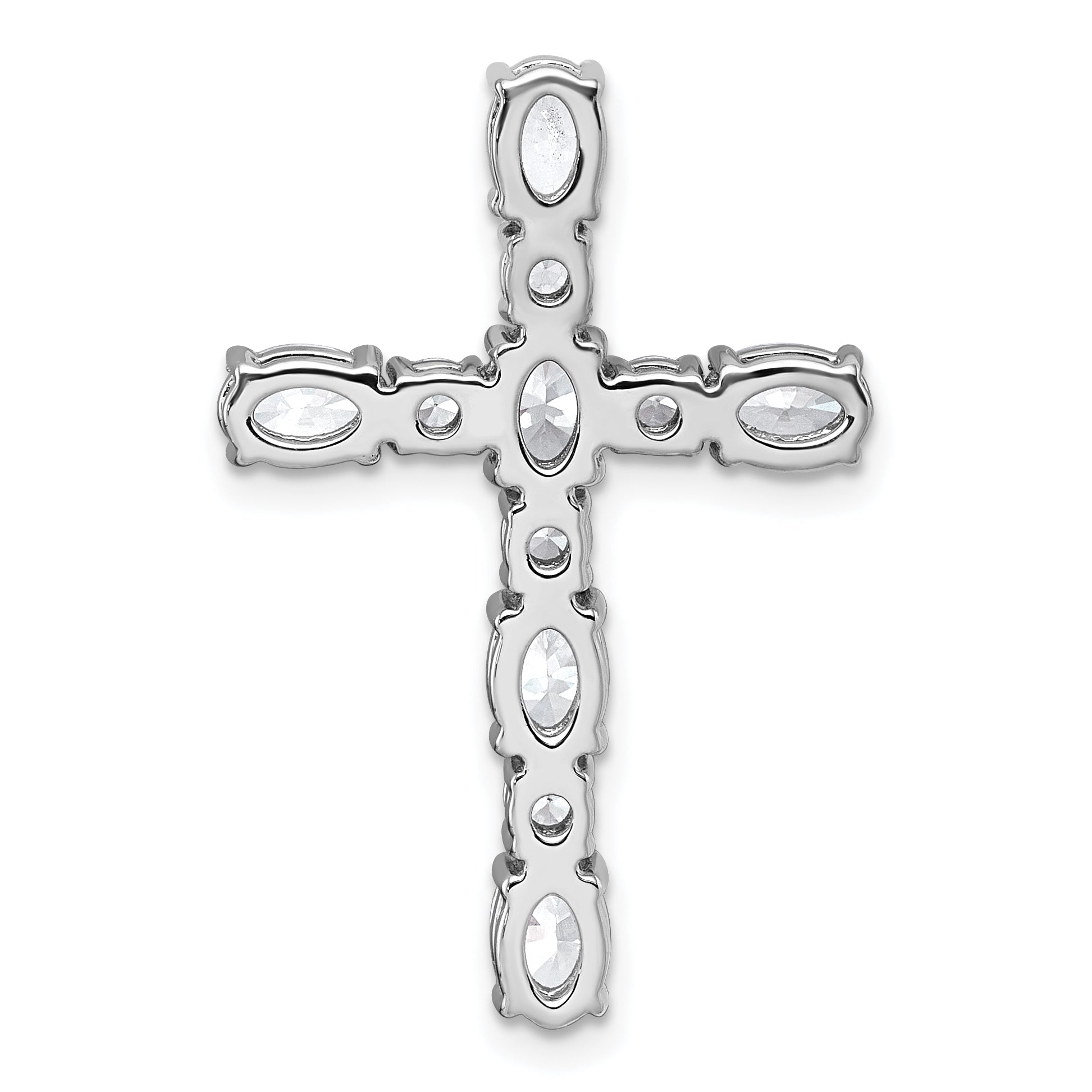 14k White Gold 2 1/3 carat Lab Grown Diamond VS+ F+ Complete Cross Chain Slide Pendant