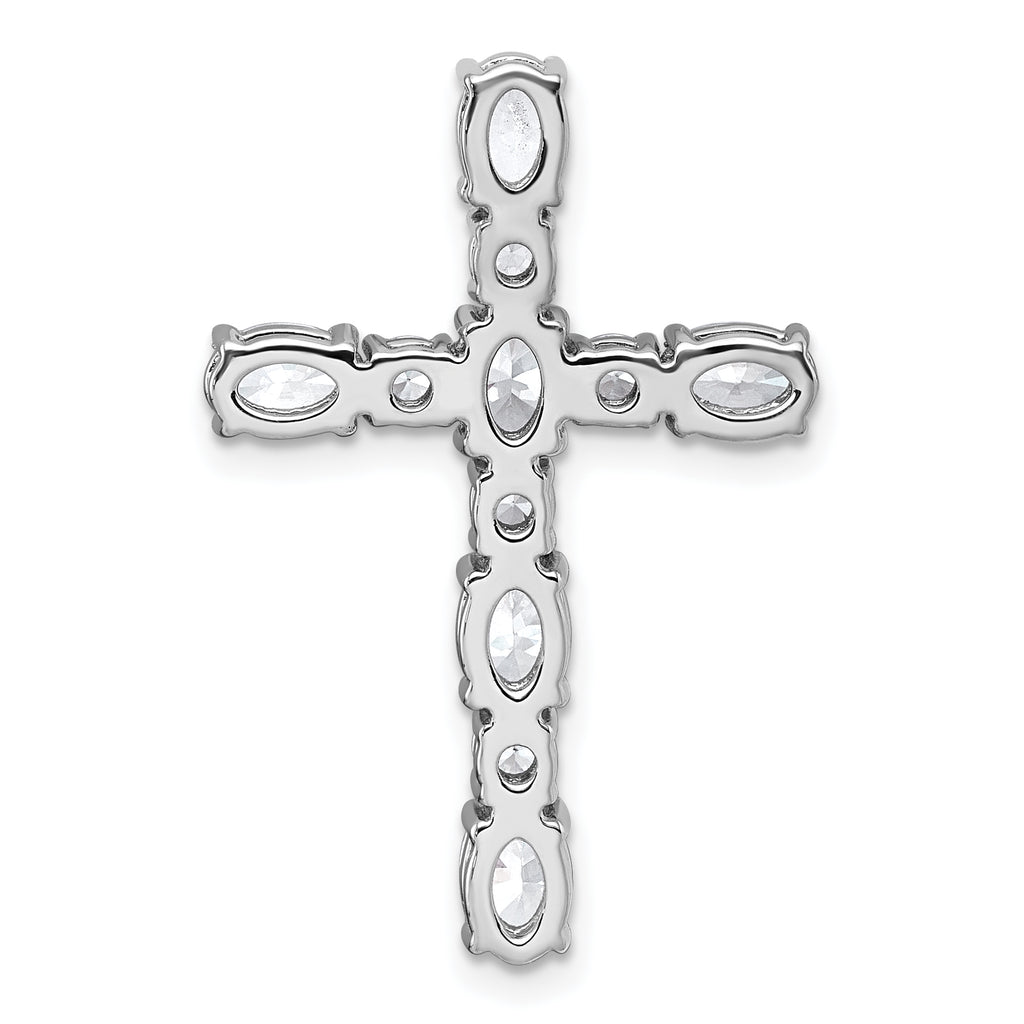 14k White Gold 2 1/3 carat Lab Grown Diamond VS+ F+ Complete Cross Chain Slide Pendant