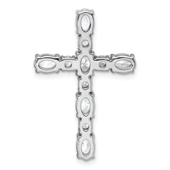 14k White Gold 2 1/3 carat Lab Grown Diamond VS+ F+ Complete Cross Chain Slide Pendant
