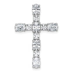 14k White Gold 2 1/3 carat Lab Grown Diamond VS+ F+ Complete Cross Chain Slide Pendant