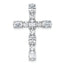 14k White Gold 2 1/3 carat Lab Grown Diamond VS+ F+ Complete Cross Chain Slide Pendant