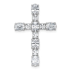 14k White Gold 2 1/3 carat Lab Grown Diamond VS+ F+ Complete Cross Chain Slide Pendant