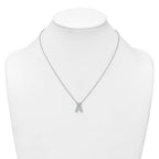 14k White Gold 1/2 carat Lab Grown Diamond VS+ F+ Complete Letter A 18 inch Initial Necklace
