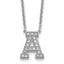 14k White Gold 1/2 carat Lab Grown Diamond VS+ F+ Complete Letter A 18 inch Initial Necklace