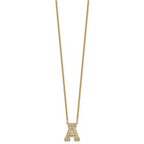 14k 1/2 carat Lab Grown Diamond VS+ F+ Complete Letter A 18 inch Initial Necklace