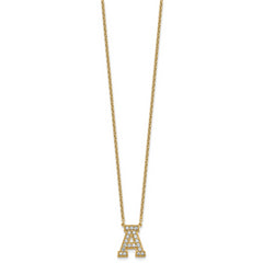 14k 1/2 carat Lab Grown Diamond VS+ F+ Complete Letter A 18 inch Initial Necklace