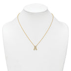 14k 1/2 carat Lab Grown Diamond VS+ F+ Complete Letter A 18 inch Initial Necklace