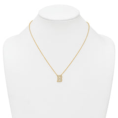 14k 1/2 carat Lab Grown Diamond VS+ F+ Complete Letter B 18 inch Initial Necklace