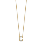 14k 1/3 carat Lab Grown Diamond VS+ F+ Complete Letter C 18 inch Initial Necklace