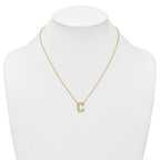14k 1/3 carat Lab Grown Diamond VS+ F+ Complete Letter C 18 inch Initial Necklace