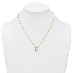 14k 1/3 carat Lab Grown Diamond VS+ F+ Complete Letter C 18 inch Initial Necklace