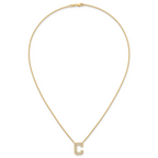 14k 1/3 carat Lab Grown Diamond VS+ F+ Complete Letter C 18 inch Initial Necklace