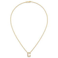 14k 1/3 carat Lab Grown Diamond VS+ F+ Complete Letter C 18 inch Initial Necklace