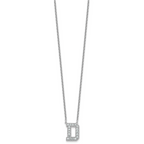 14k White Gold 1/2 carat Lab Grown Diamond VS+ F+ Complete Letter D 18 inch Initial Necklace